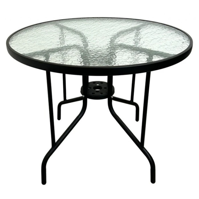 Стол стеклянный садовый для террасы балкона Bonro B-90 черный