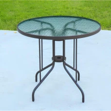 Стол стеклянный садовый для террасы балкона Bonro B-90 черный