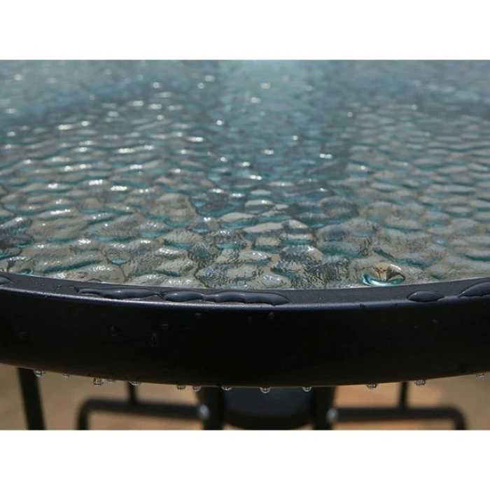 Стол стеклянный садовый для террасы балкона Bonro B-90 черный