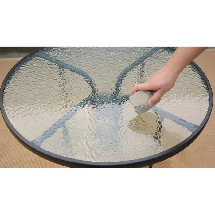 Стол стеклянный садовый для террасы балкона Bonro B-90 черный