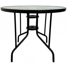 Стол стеклянный садовый для террасы балкона Bonro B-90 черный