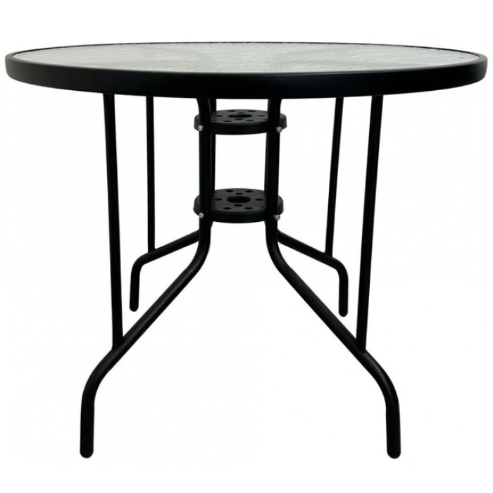 Стол стеклянный садовый для террасы балкона Bonro B-90 черный