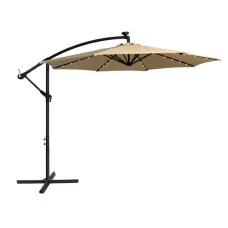 Зонтик садовый с подсветкой LED бежевый Bonro B-7012LP 3м 8 спиц