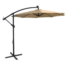 Зонтик садовый с подсветкой LED бежевый Bonro B-7012LP 3м 8 спиц