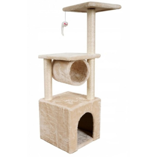 Когтеточка-домик 93 см Bonro B-94 для кошек бежевая