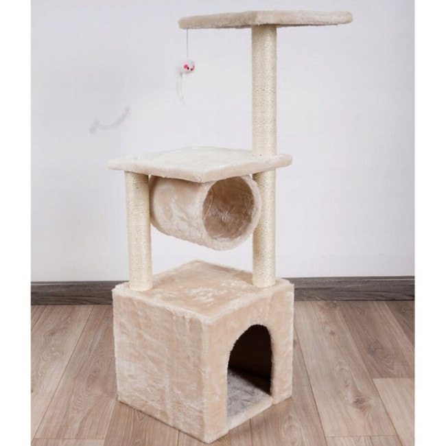 Когтеточка-домик 93 см Bonro B-94 для кошек бежевая