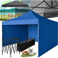 Намет павільйон розсувний з стінками 3 х 3 м Bonro B-9004 синій + сумка