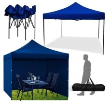 Намет павільйон розсувний з стінками 3 х 3 м Bonro B-9004 синій + сумка