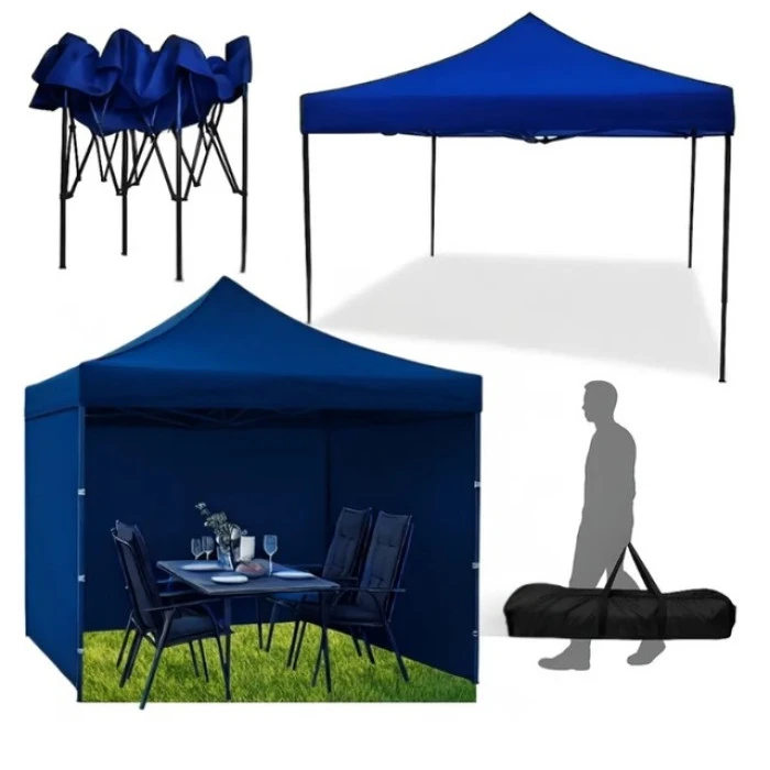 Намет павільйон розсувний з стінками 3 х 3 м Bonro B-9004 синій + сумка