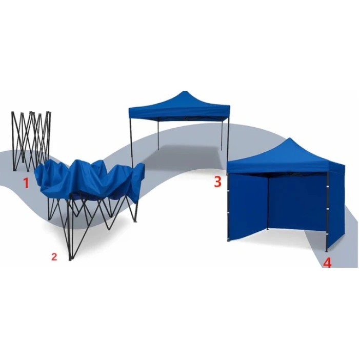 Намет павільйон розсувний з стінками 3 х 3 м Bonro B-9004 синій + сумка