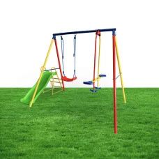 Дитячий ігровий комплекс 2 гойдалки та гірка Spoko SP-S03 різнокольорова