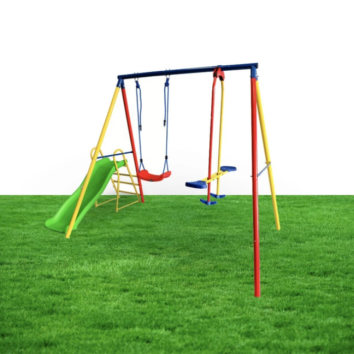 Детский игровой комплекс 2 качели и горка Spoko SP-S03 разноцветная