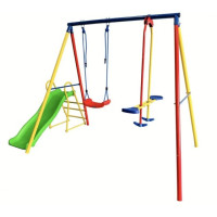 Детский игровой комплекс 2 качели и горка Spoko SP-S03 разноцветная