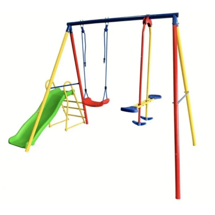 Детский игровой комплекс 2 качели и горка Spoko SP-S03 разноцветная