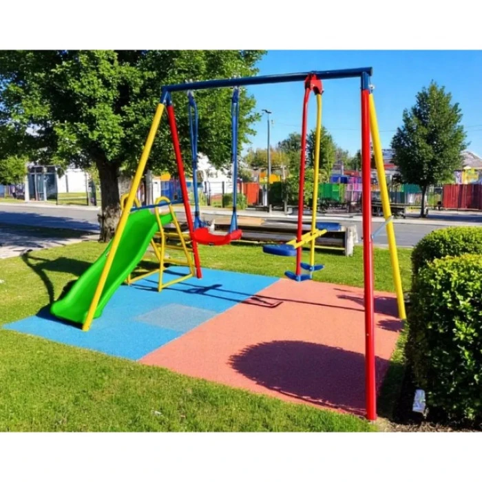 Детский игровой комплекс 2 качели и горка Spoko SP-S03 разноцветная