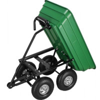 Садовий візок тачка самоскид 4-колісний 55 л Siker TC2145 (200 кг) зелений
