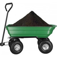 Садовий візок тачка самоскид 4-колісний 55 л Siker TC2145 (200 кг) зелений