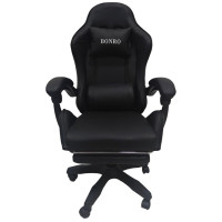 Кресло геймерское Bonro B-945 черное с подставкой для ног