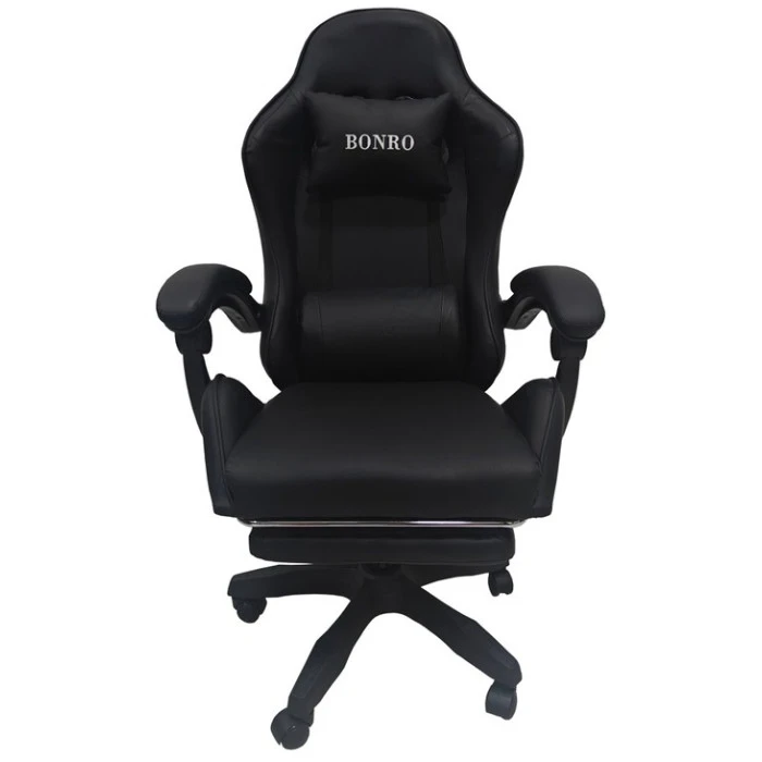 Крісло геймерське Bonro B-945 чорне з підставкою для ніг