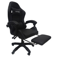 Кресло геймерское Bonro B-945 черное с подставкой для ног