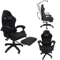 Кресло геймерское Bonro B-945 черное с подставкой для ног