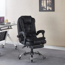 Крісло офісне з масажем та підставкою для ніг Bonro B-6071 чорне