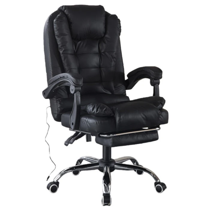 Крісло офісне з масажем та підставкою для ніг Bonro B-6071 чорне