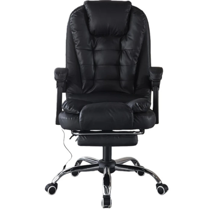 Крісло офісне з масажем та підставкою для ніг Bonro B-6071 чорне