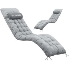 Подушка матрац для шезлонга 155х55х5 Bonro B-02 сіра