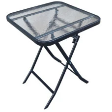 Стіл скляний розкладний квадратний Bonro B-60х60 см чорний