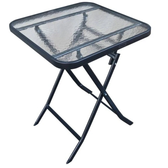 Стіл скляний розкладний квадратний Bonro B-60х60 см чорний