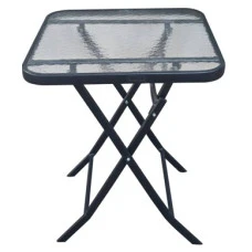 Стіл скляний розкладний квадратний Bonro B-60х60 см чорний