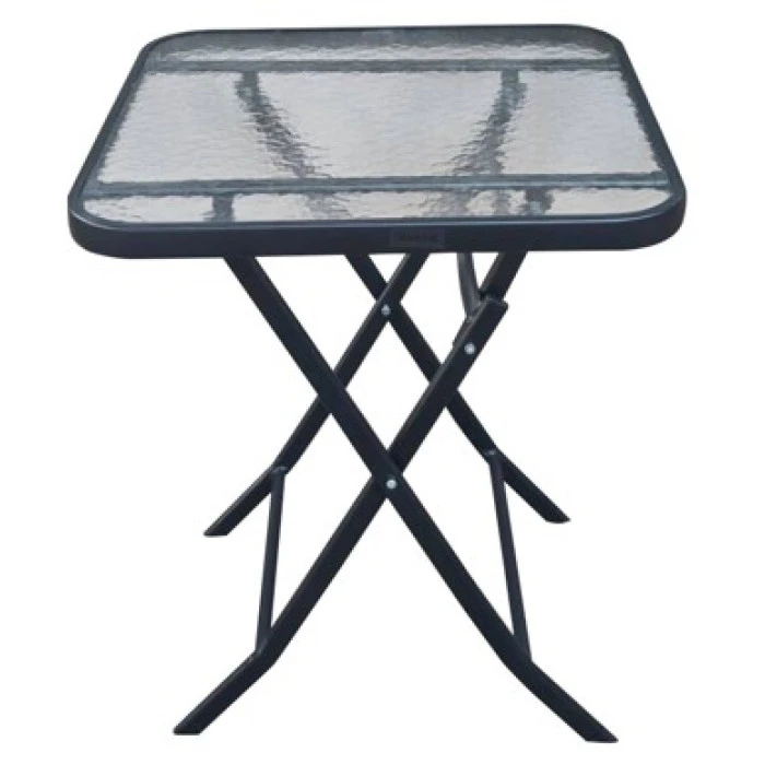 Стіл скляний розкладний квадратний Bonro B-60х60 см чорний