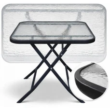 Стіл скляний розкладний квадратний Bonro B-60х60 см чорний