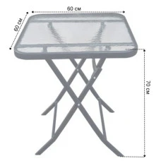 Стіл скляний розкладний квадратний Bonro B-60х60 см чорний