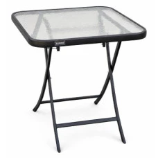 Стіл скляний розкладний квадратний Bonro B-60х60 см чорний