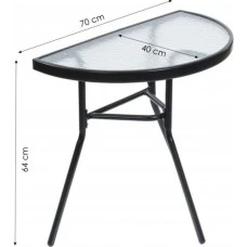 Столик для балкона террасы сада полукруглый Bonro B-1913 черный