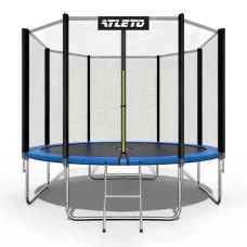 Батут дитячий з сіткою та драбинкою 435 см Atleto + подарунок м'ячик