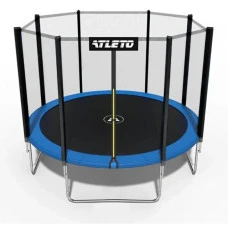 Батут дитячий з сіткою та драбинкою 435 см Atleto + подарунок м'ячик