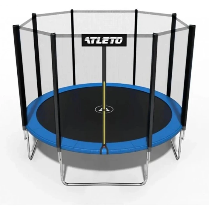 Батут детский с сеткой и стремянкой 435 см Atleto + подарок мячик