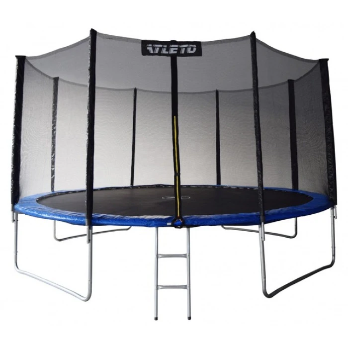 Батут детский с сеткой и стремянкой 435 см Atleto + подарок мячик