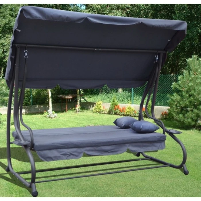 Качеля садова Bonro Garden сіра 4 місна 230 см ширина