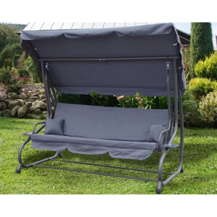 Качеля садова Bonro Garden сіра 4 місна 230 см ширина