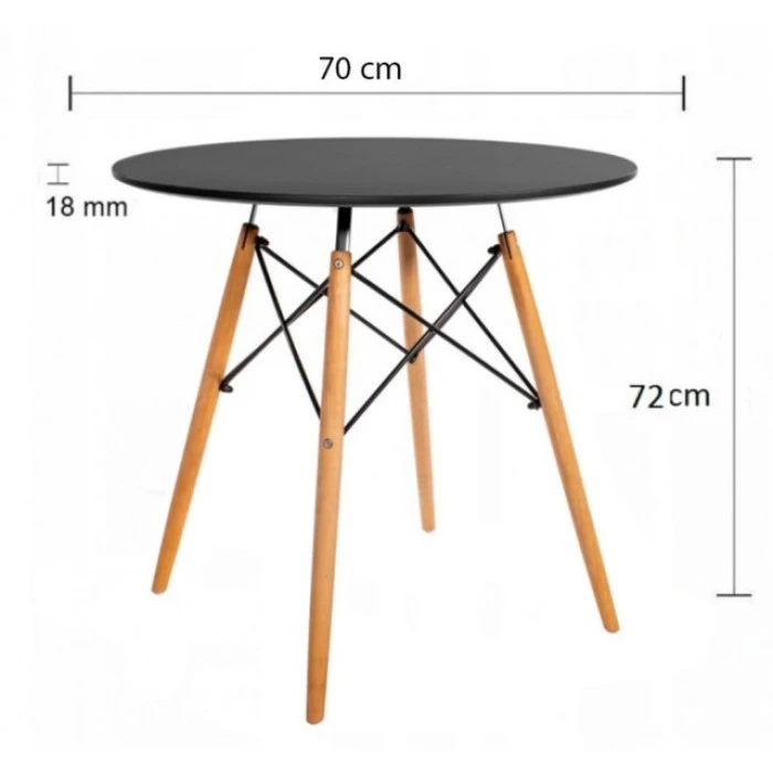 Стол обеденный круглый Bonro В-957-700 Черный