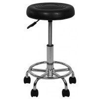 Кресло табурет на колесах без спинки круглое Bonro B-493 черное