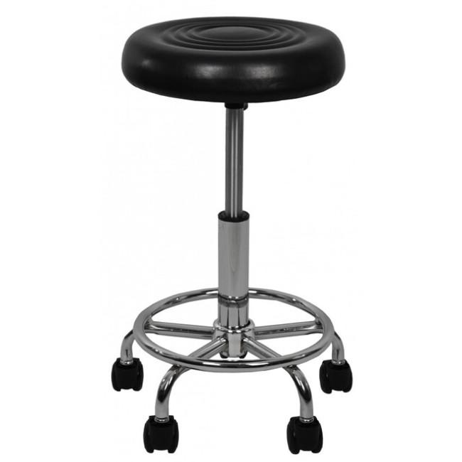 Кресло табурет на колесах без спинки круглое Bonro B-493 черное