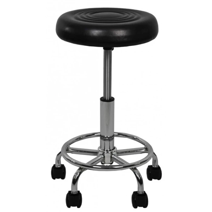 Крісло табурет на колесах без спинки кругле Bonro B-493 чорне