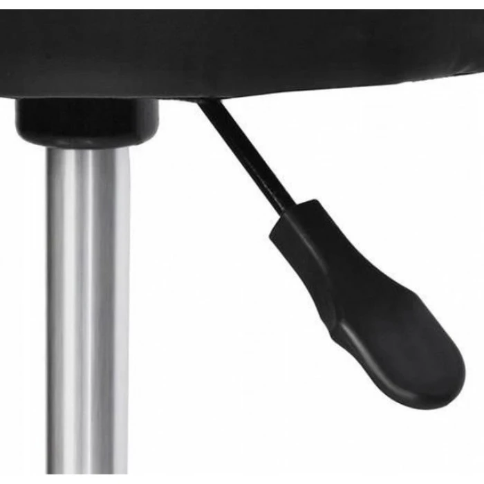 Крісло табурет на колесах без спинки кругле Bonro B-493 чорне