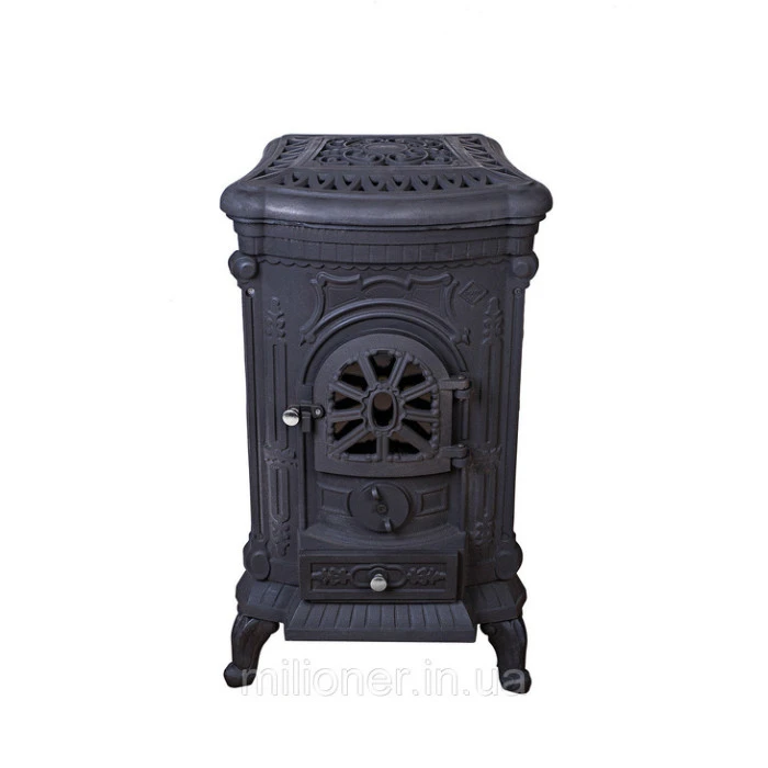 Камін піч буржуйка чугунна Bonro чорна подвійна стінка 9 кВт