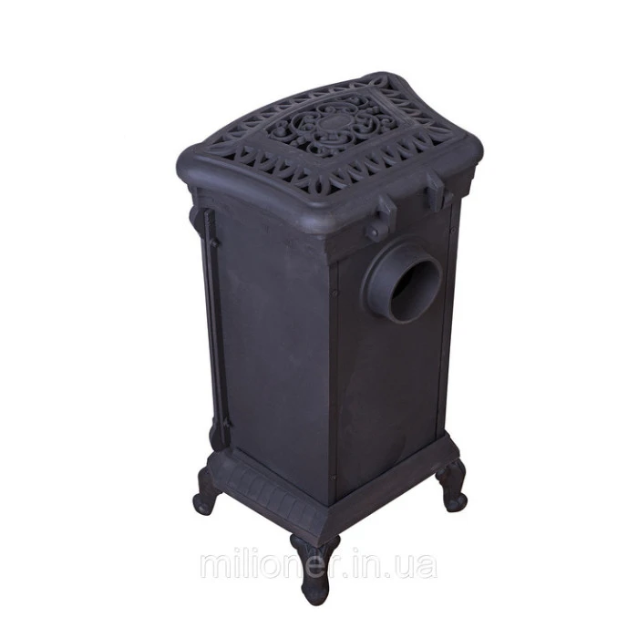 Камін піч буржуйка чугунна Bonro чорна подвійна стінка 9 кВт